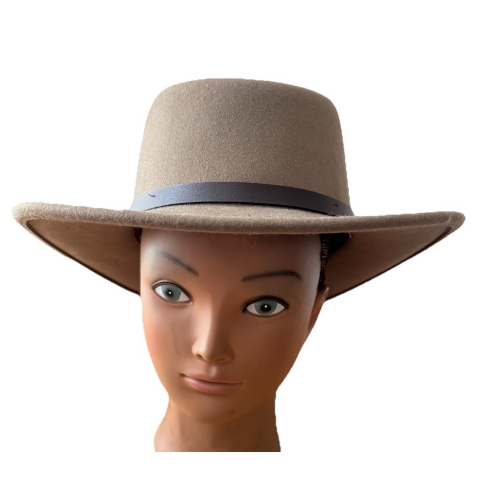 Scala‎ Classico Four Season Crushable 100% Wool Felt Hat Tan Brown Small EUC